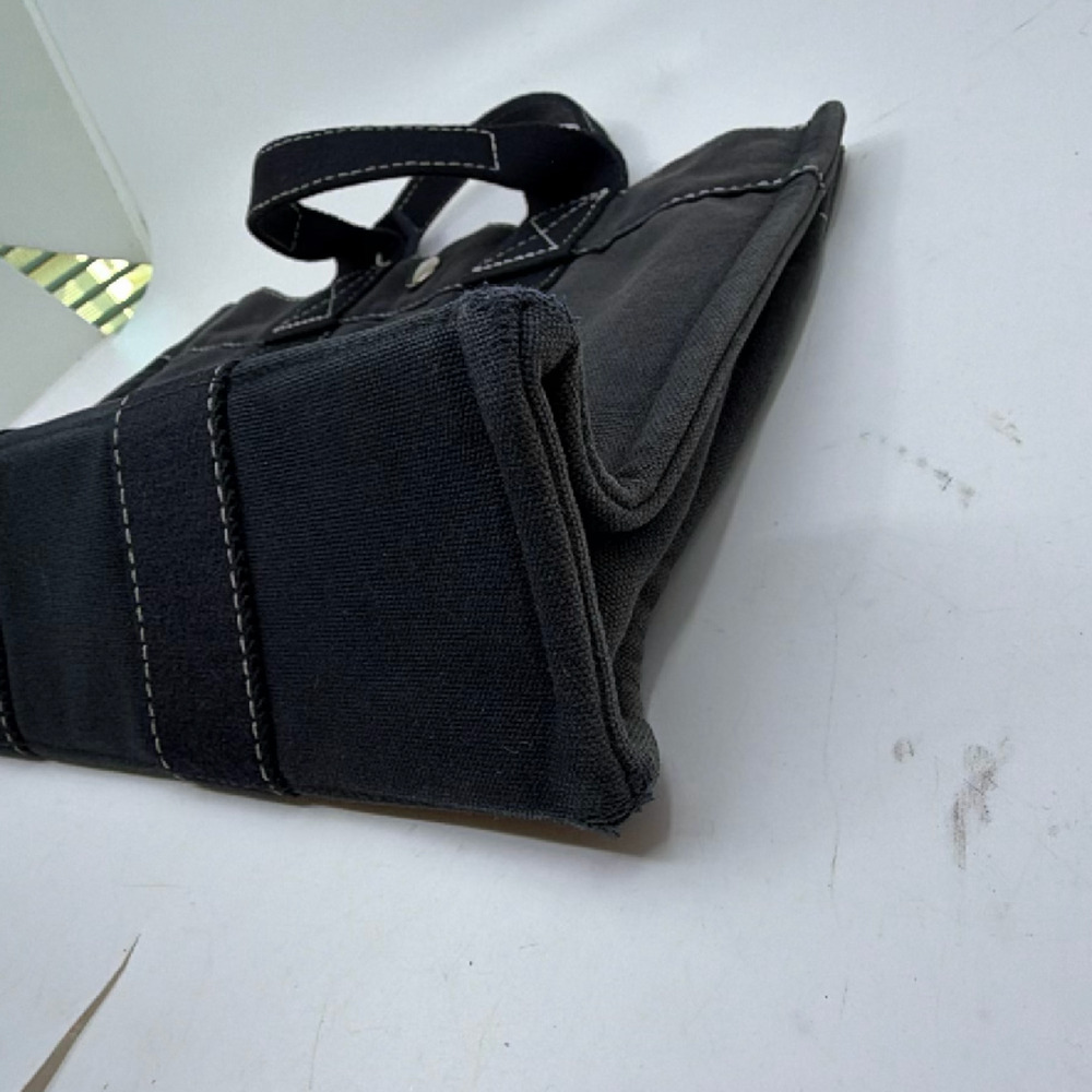 Hermes Garden Party Black Canvas Tote Bag - Picture 4 of 8